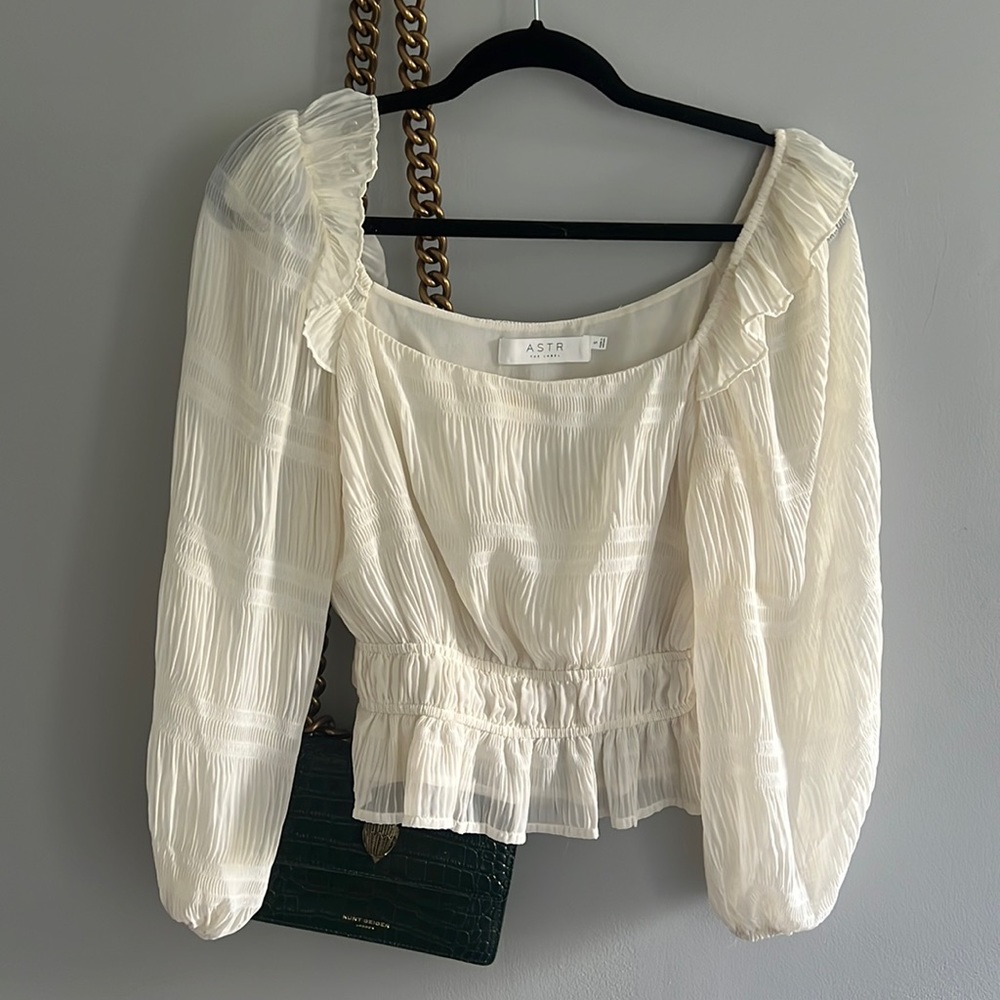 Astr, white crop blouse